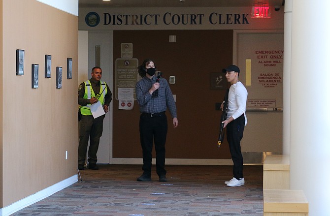 Carson City law enforcement, first responders, and courthouse staff are all participating in the simulated 'active shooter' training at the courthouse.