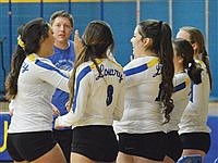 Lowry volleyball splits at home