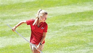 Aces’ Withrow becomes only female head groundskeeper in Triple-A baseball