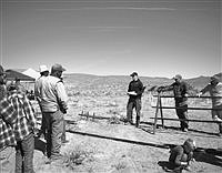 Volunteers build fence at Ferris Creek for Public Lands Day