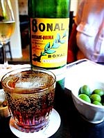 Cheese, wine and tuna in Madrona