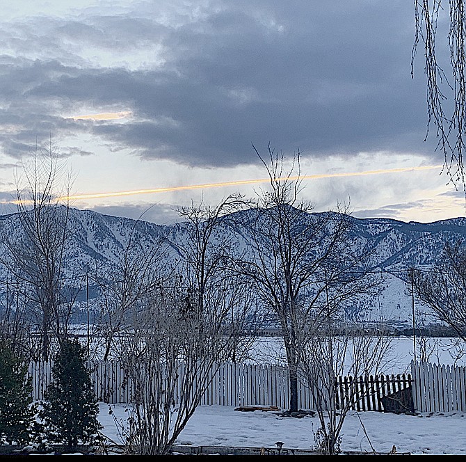 Carson Valley resident Patti Graf said the contrail reflecting the sun looked like a laser beam.