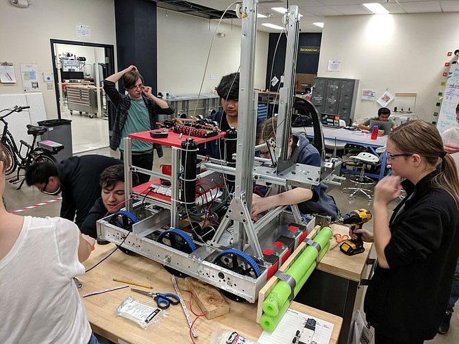 For several years FYRE Robotics has designed and built for the FIRST Robotics Competition in the University’s Innevation Center and its Makerspace; this photo of the 2019 team was taken pre-pandemic.