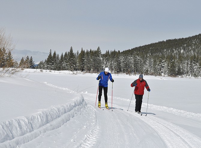 Spooner Lake has the snowpack needed to groom cross-country ski trails. The 5-kilometer system of meandering trails wind through dense forest, across an open meadow and along the banks of Spooner Lake.