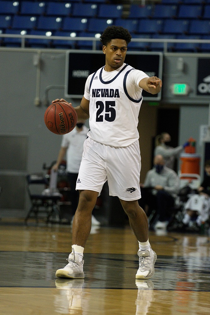 Grant Sherfield, against Boise State at Lawlor Events Center in Reno on Feb. 5. (Photo: University of Nevada)