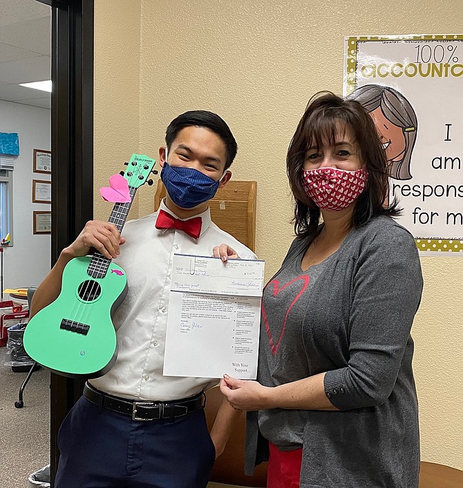 Jonathan Change from Fremont Elementary School will use the mini-grant to purchase ukuleles for the school's music program.