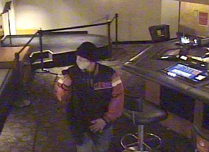 A man in a 49er's jacket is being south in connection with a vehicle theft at a Stateline casino