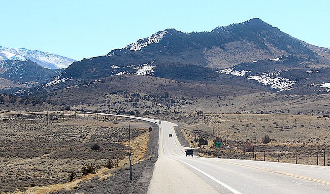 Highway 395 looking south from near the top of Jake's Hill on Thursday.