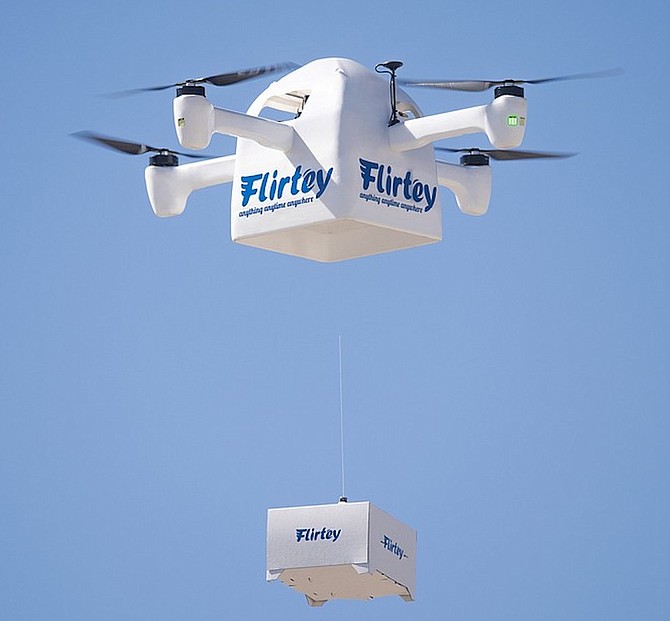 The Flirtey Eagle delivery drone.