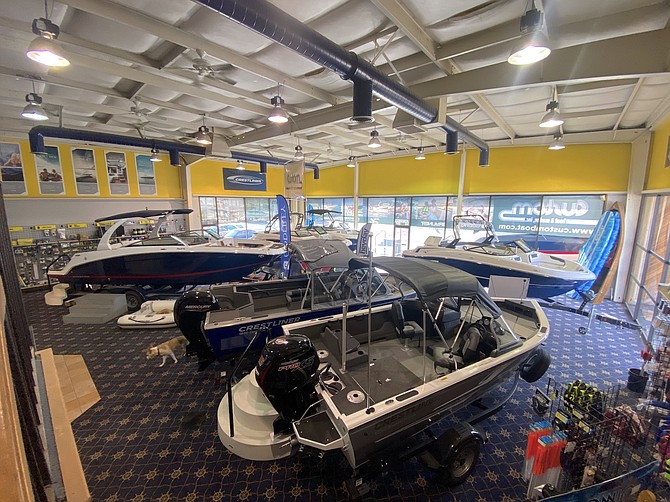 The showroom at Custom Boat and Marine in South Reno has seen a steady stream of new and repeat customers during the pandemic.