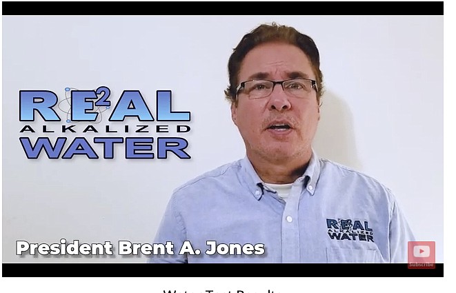 A screen grab from a video on the Real Water website, drinkrealwater.com, featuring Brent Jones.