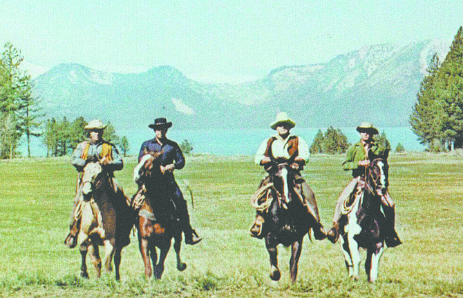 The Cartwrights ride across Bourne Meadows at Lake Tahoe in the opening credits of Bonanza.