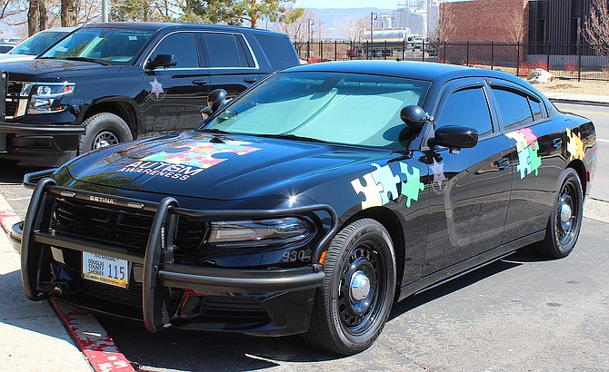 The Douglas County Sheriff's Office's newly wrapped autism patrol car.