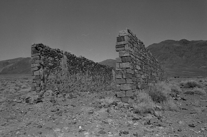 These stone walls are all that remain of a general store owned by Borax Smith and his brother in the near-ghost town of Marietta.