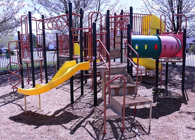 The Blackwell’s Pond playground at 2317 Northridge Drive would be the first in the proposed 10-step plan of the city’s 18 locations to receive attention. (Jessica Garcia/Nevada Appeal)