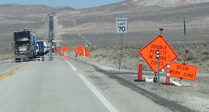 This is National Work Zone Awareness Week, and the Nevada Department of Transportation and Nevada Highway Patrol urge motorists to drive safely in work zones. (Photo: Steve Ranson/LVN)