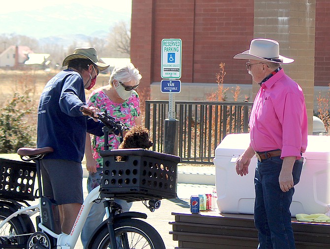 Not all the seniors were driving through for the Easter celebration at the Douglas County Senior Center.