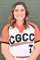 Camryn Quilling smiles in her Chandler-Gilbert Community College softball uniform.