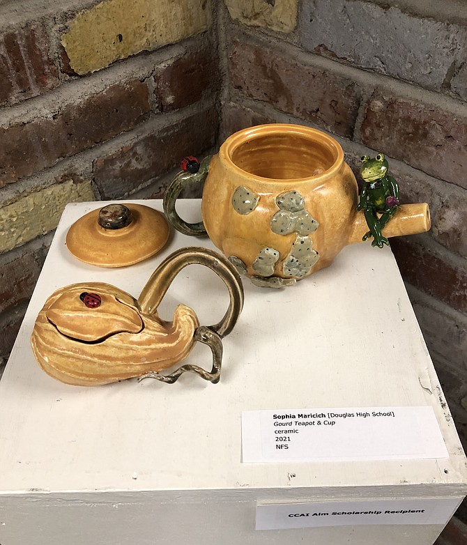 Sophia Maricich “Gourd Teapot & Cup”, ceramic