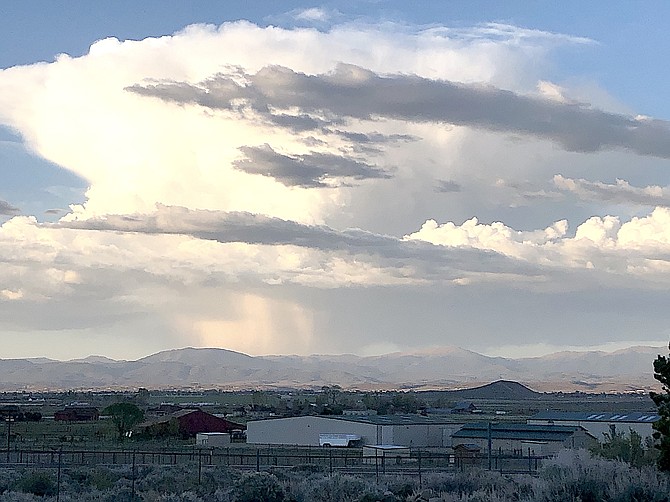Carson Valley resident Jeff Garvin captured this photo of a thunderstorm to the north on Wednesday night.