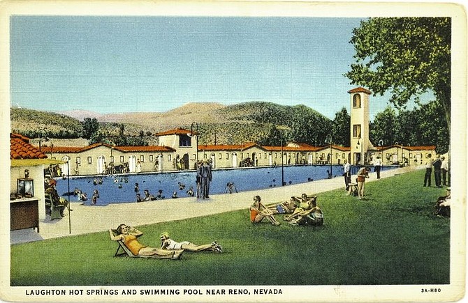 Postcard showing Lawton Hot Springs in the 1940s.