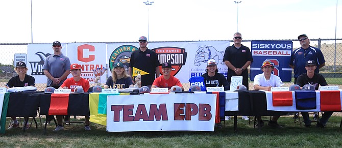 Team EPB, including four Douglas High baseball players, has a group of athletes sign to play collegiate baseball Sunday at James Lee Park.