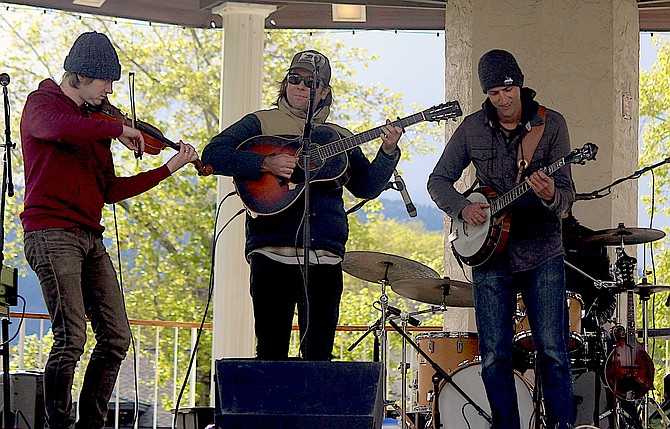 Hot Buttered Rum performs in Minden Park on Friday night.