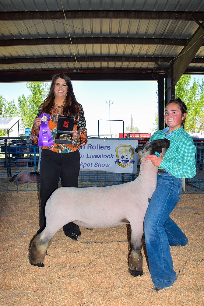 Grand Champion Lamb Amaia Sarratia and Judge Haley Cole.