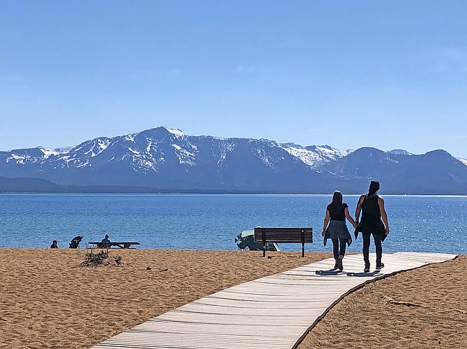 Nevada Beach in May 2021. Photo by Lisa Heron of the U.S. Forest Service