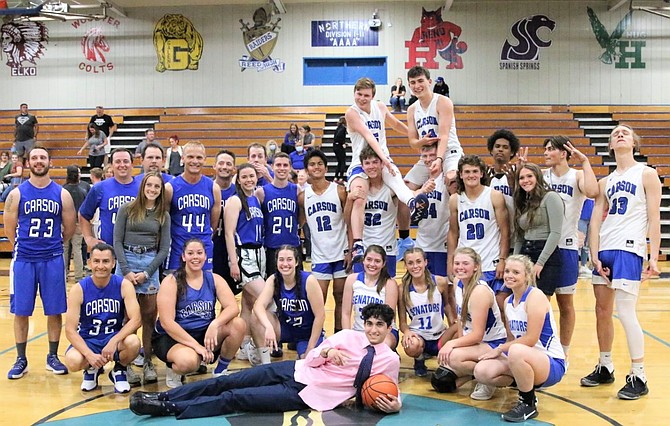 CHS staff and soon-to-be-graduating seniors play against one another in a once-in-a-lifetime basketball game