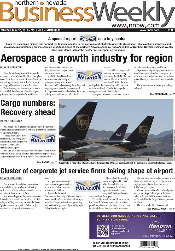 The cover of the May 30, 2011, edition of the Northern Nevada Business Weekly.