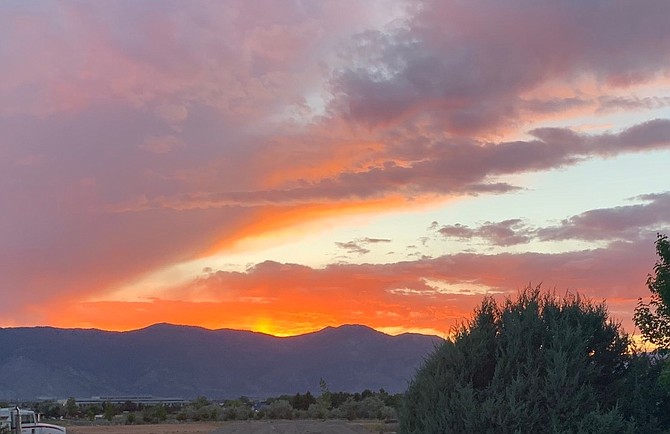 Peggy Frick captured the sunset over the Carson Range from her home in the East Valley on Saturday night.