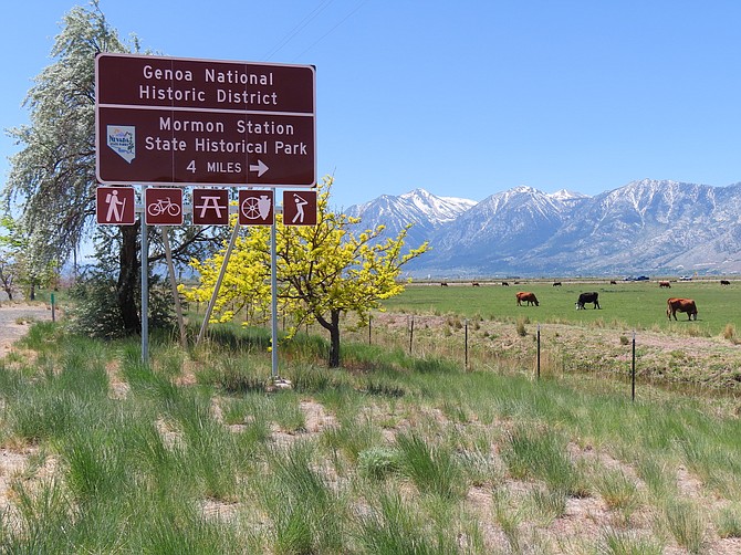 A new way finding sign shows the attractions available at Nevada's Oldest Town. Yesco Photo
