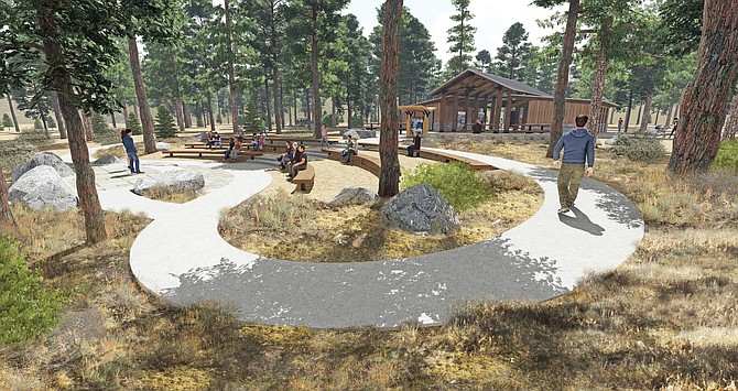 A drawing of the amphitheater that will be built at Spooner Lake.