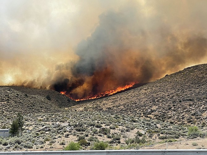 The Petrilla Fire in Pleasant Valley on Wednesday.