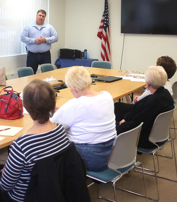 Sheriff Richard Hickox spoke at May’s meeting of the Churchill Republican Women. Their next meeting is Monday at 5:30 p.m. at the Churchill County Administration building.