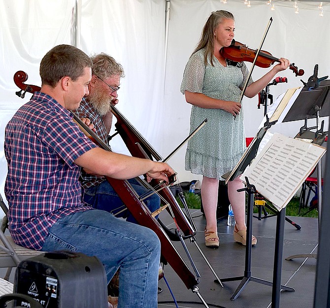 Johnny, John and Ruth Lenz perform on June 19 at the Dangberg Historic Home Ranch. Photo by Alicia Herz