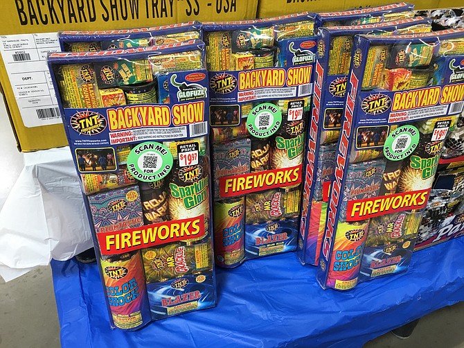 Fireworks on display at an Arizona Walmart on June 15. Similar displays are absent in the Sierra Front because home fireworks are illegal to sell, possess and use in Douglas and surrounding counties.