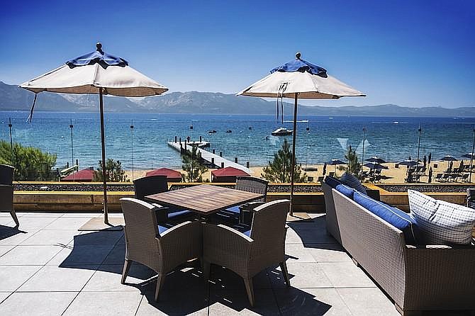 The view of Lake Tahoe from the Tahoe Beach Club property, as seen in August of 2020.