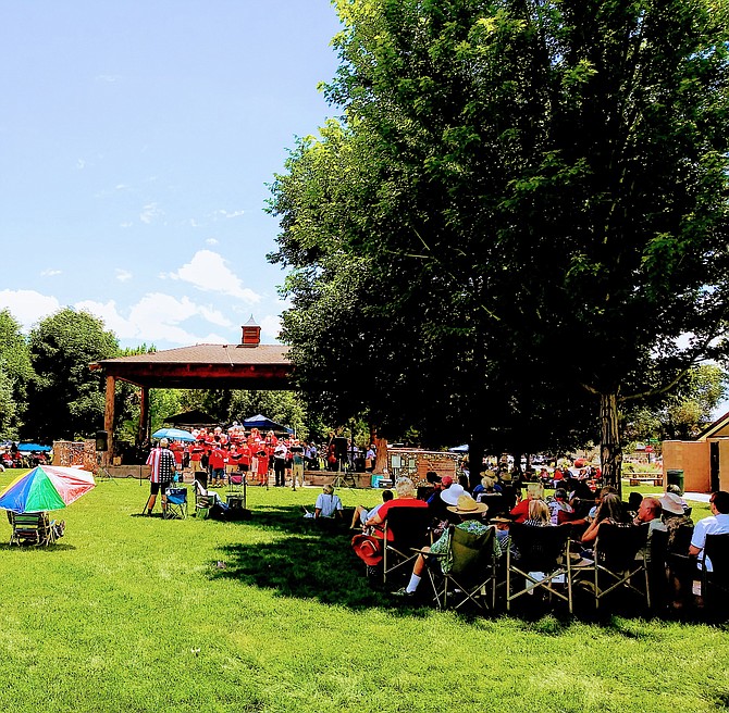 July Fourth visitors to Heritage Park for the Carson Valley Pops concert snapped up the shady spots first on Sunday.
