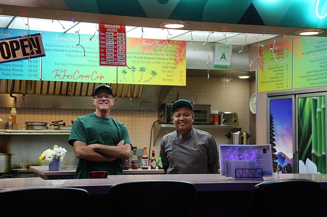 Chuck McCray and Tee Jay Saputra smile from behind the Tee Jay’s Corner Café counter in Cactus Jack’s Casino. “It was scary opening during the pandemic, but we both see it as the hand of providence was knocking. And who are we to say no,” McCray told the Appeal.