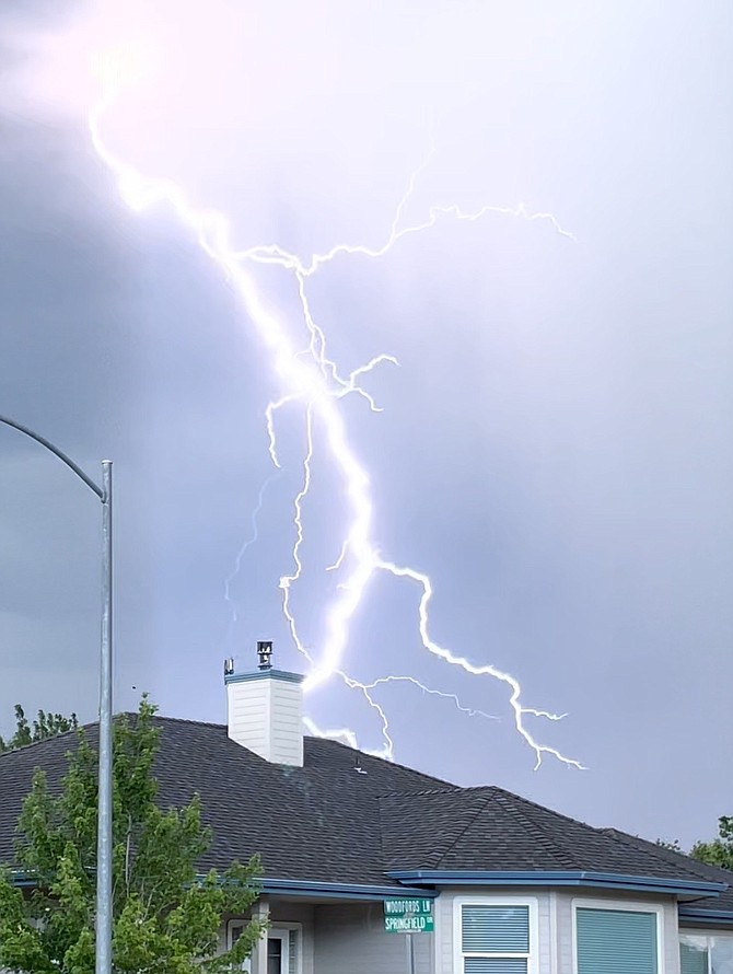 Gardnerville resident George Hardman captured this photo of lightning from the Pleasant View area on Friday evening.