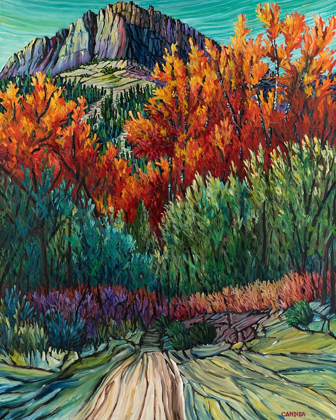 Tremulous, Lundy Canyon is an oil on canvas by artist Candida Webb.