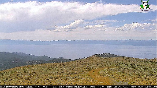 Clouds cross above Lake Tahoe at 1:45 p.m. Wednesday.