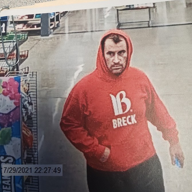The male suspect seen in Walmart. (Photo: CCSO)