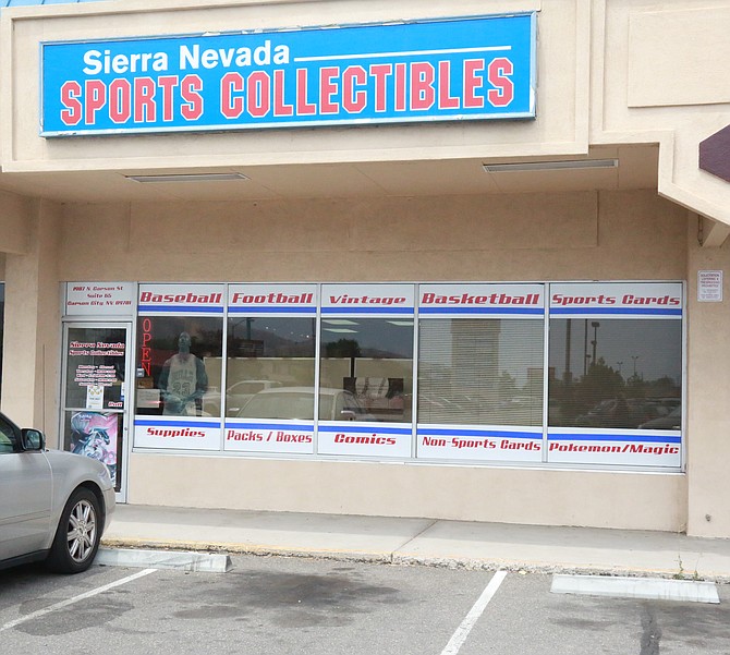 The front of Sierra Nevada Sports Collectibles, which is located at Sierra Nevada Sports Collectibles is located at 1987 North Carson Street #65.