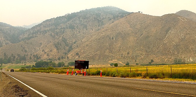 A sign alerts motorists that work will be conducted on Muller Lane near Foothill Road on Thursday and Friday.