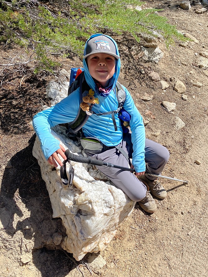 Seven-year-old Minden resident Radley Lacu completed the Tahoe Rim Trail with his family in 13 days. Photo Special to The R-C