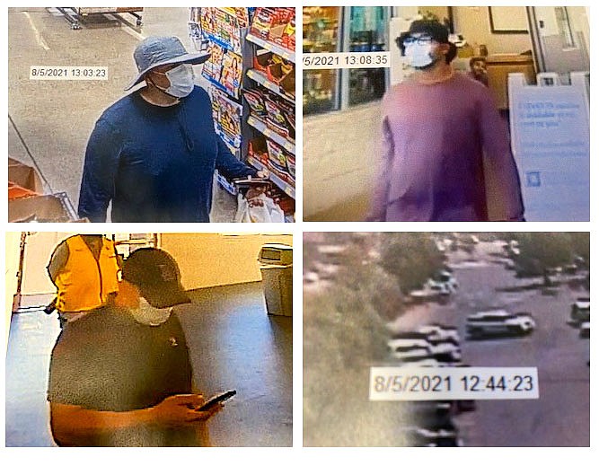 Security footage of three men sought in connection with an Aug. 5 purse snatching at Trader Joe's. Douglas County Sheriff's Office photos