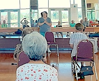 Beth Hojnacke leading a class at the Douglas County Senior Center